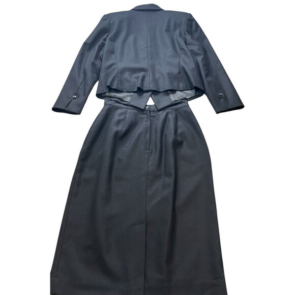 NEW Amanda Smith Suit Skirt Jacket 100% Wool Black Business Work Office Size 10 - Picture 11 of 12